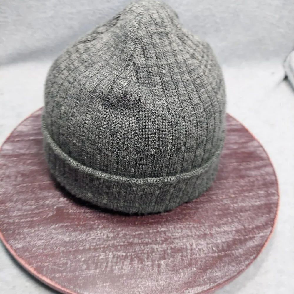 Aussie Island‎ Surf Shop Ribbed Knit Beanie Hat Dark Gray Acrylic Winter Cap